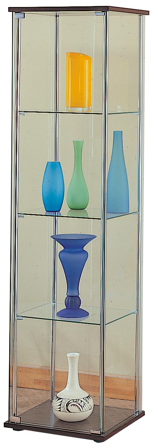 Coaster Curio Cabinets 4 Shelf Glass Curio Cabinet with Cappuccino Top